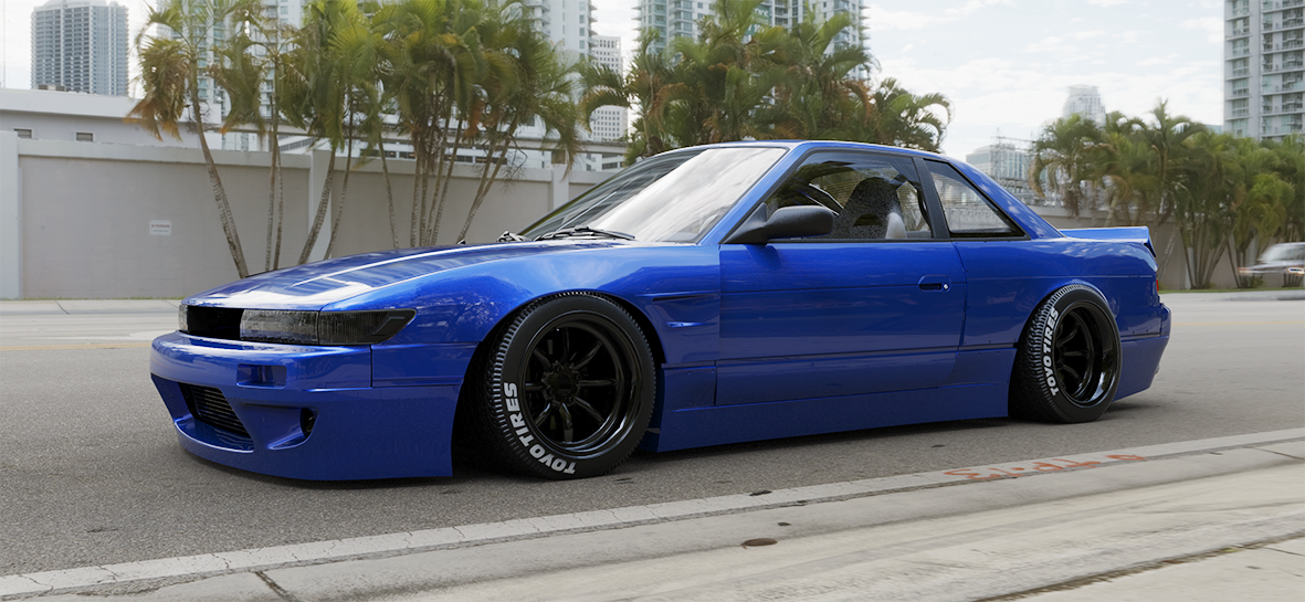 Rocket Bunny Racing | V1.0 Nissan Silvia [S13] + Duck Wing | 1989