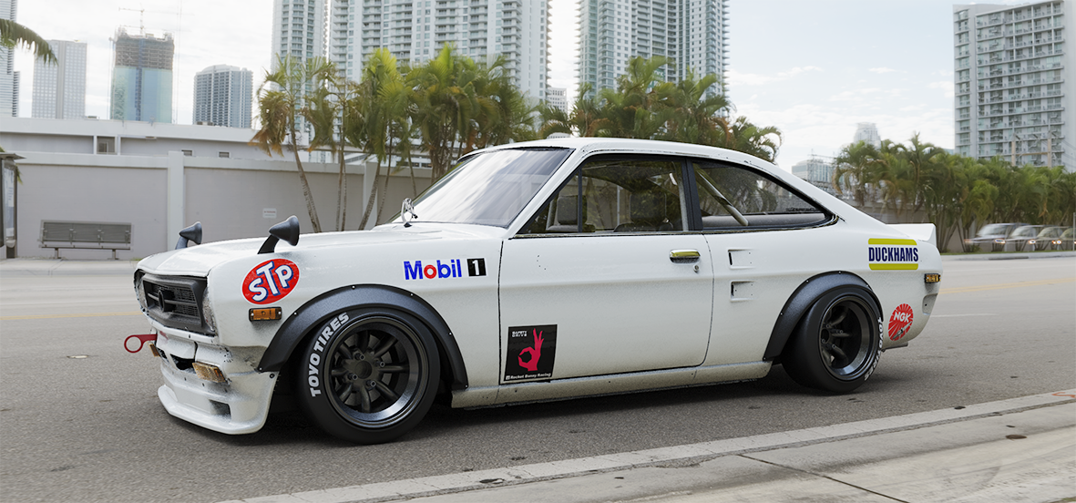 Pandem | V1.0 Datsun B110 Sunny Coupe + Duck Wing | 1970 - 1973