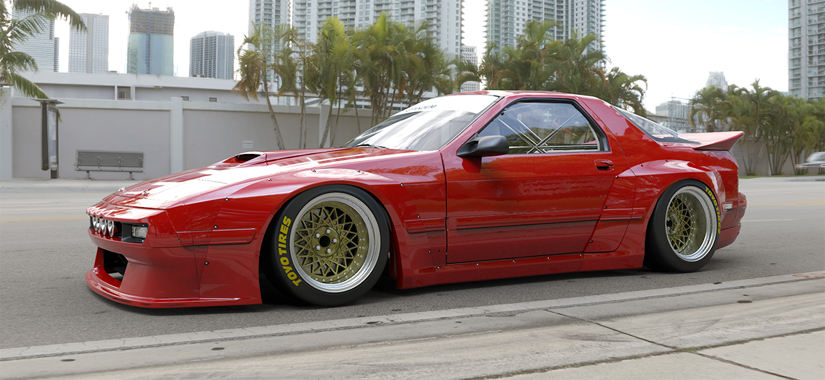 Pandem | V1.0 MAZDA FC RX-7 [FC3S] + Wing [Options] | 1985 - 1992