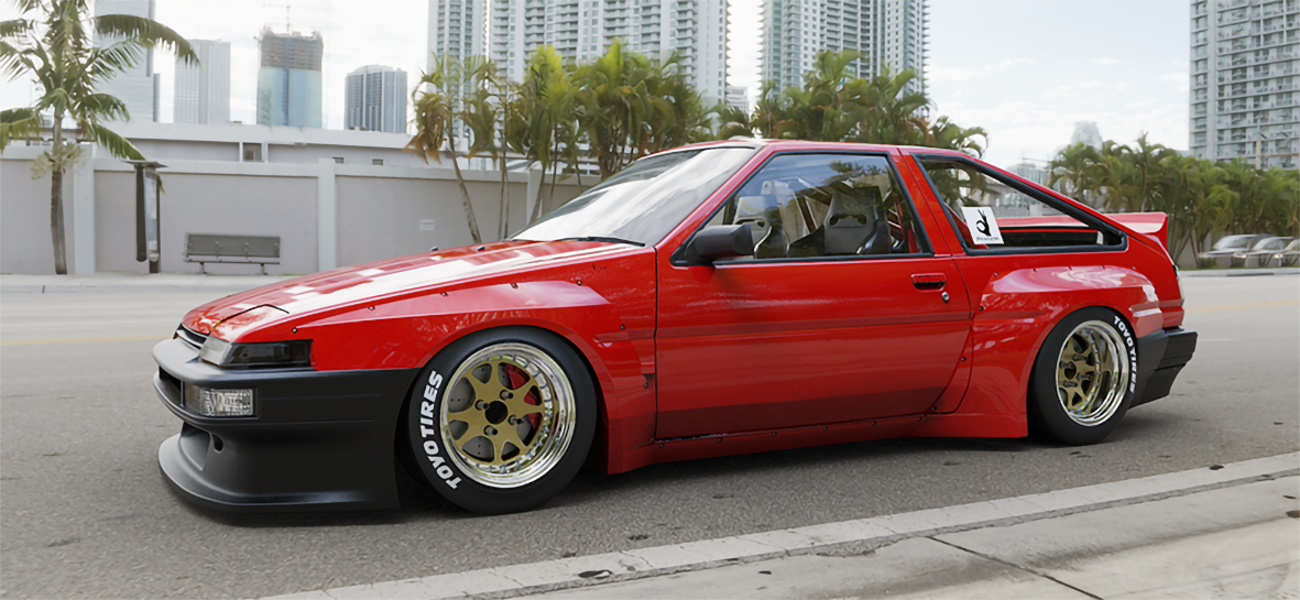 Pandem | V1.0 Toyota Corolla Levin AE86 + GT Wing | 1983 - 1987