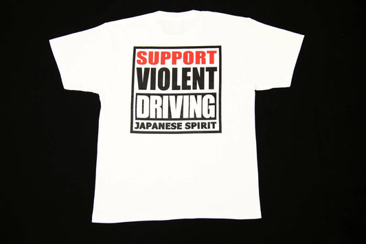 HARDCORE "Support Violent Driving" | HARDCORE Tokyo × Pandem T Shirt | WHITE