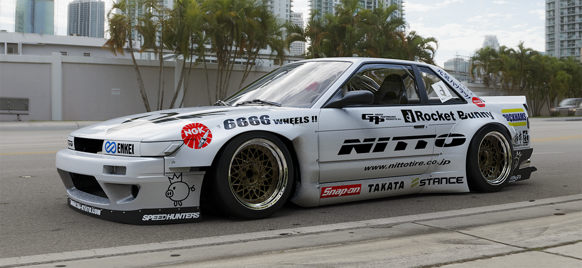 Rocket Bunny Racing | V2.0 Nissan Silvia [S13] + Duck Wing | 1989-1993