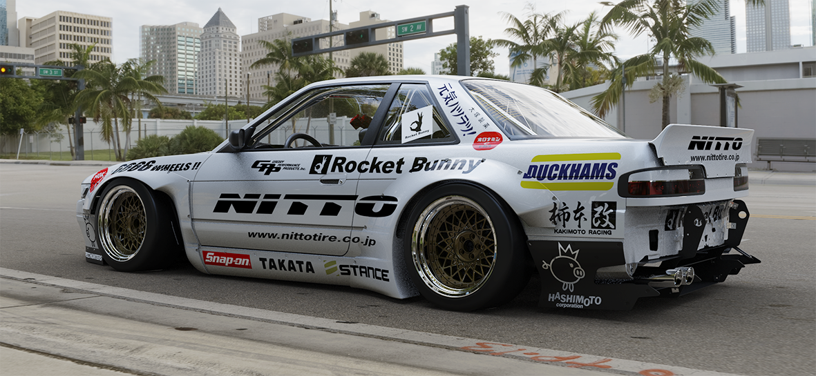 Rocket Bunny Racing | V2.0 Nissan Silvia [S13] + Duck Wing | 1989-1993
