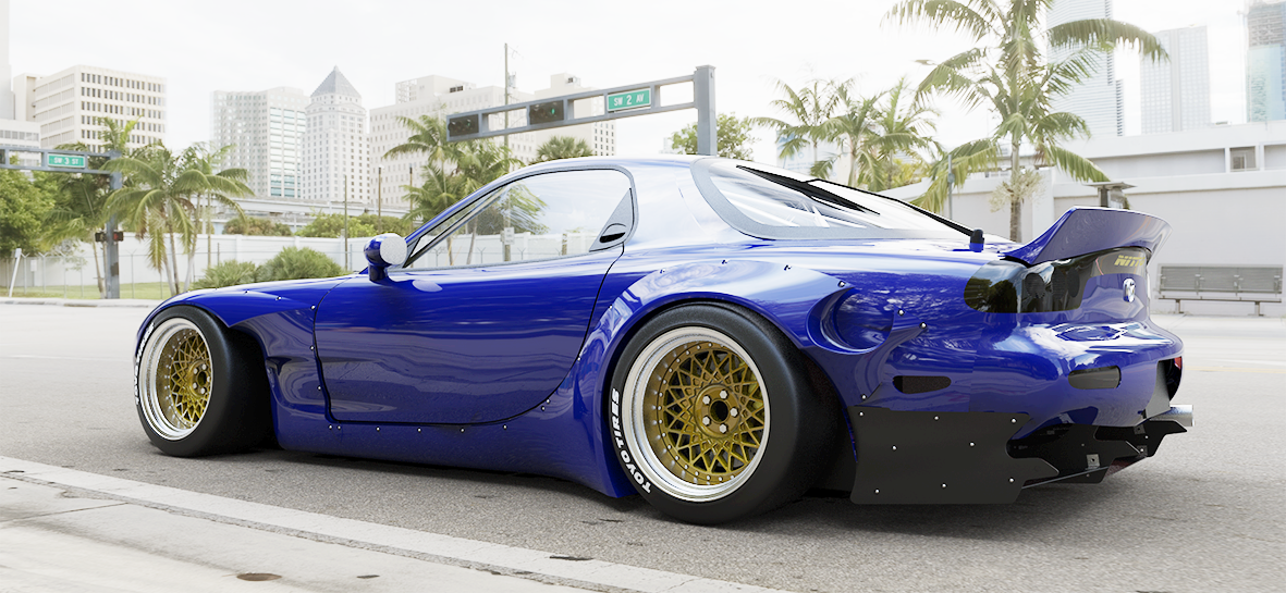 Rocket Bunny Racing | V1.0 Mazda RX-7 FD3S + Duck Wing | 1993-2003 ...