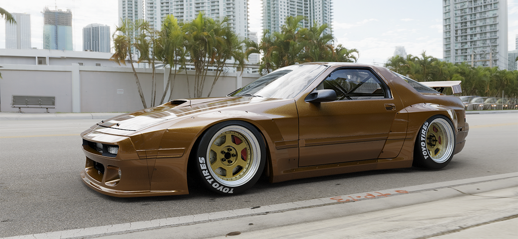 K.N　RX-7 FC3S ロケットバニー　リアウイング Pandem | V2.0 Mazda FC RX-7 [FC3S] + Rear Wing | 1985 - 1992