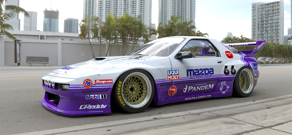 Pandem | V1.5 MAZDA FC RX-7 [FC3S] + Duck Wing + Extension | 1985 - 1992