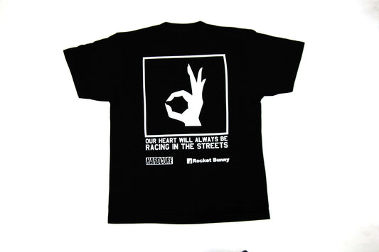HARDCORE Tokyo × Rocket Bunny Racing | HARDCORE "Racing in the Streets" T Shirt | Black